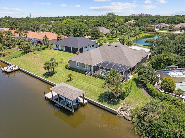 4 Old Oak Dr N, Palm Coast, FL 32137 - aerial view of residential area featuring a large body of water and a tree filled landscape