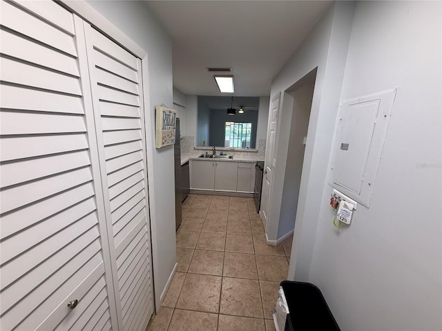 59 Rivers Edge Ln Unit 59, Palm Coast, FL 32137 - corridor featuring light tile patterned floors and electric panel