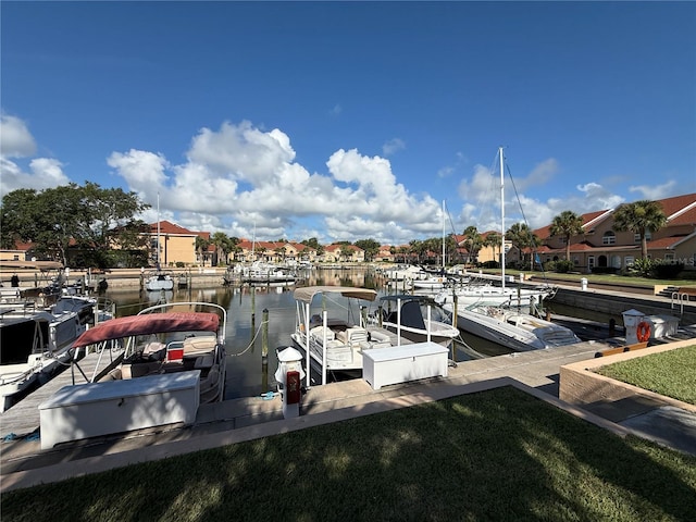 59 Rivers Edge Ln Unit 59, Palm Coast, FL 32137 - dock area featuring a water view and a yard
