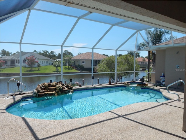 7 College Ct, Palm Coast, FL 32137 - view of pool featuring a patio area, a residential view, and a lanai