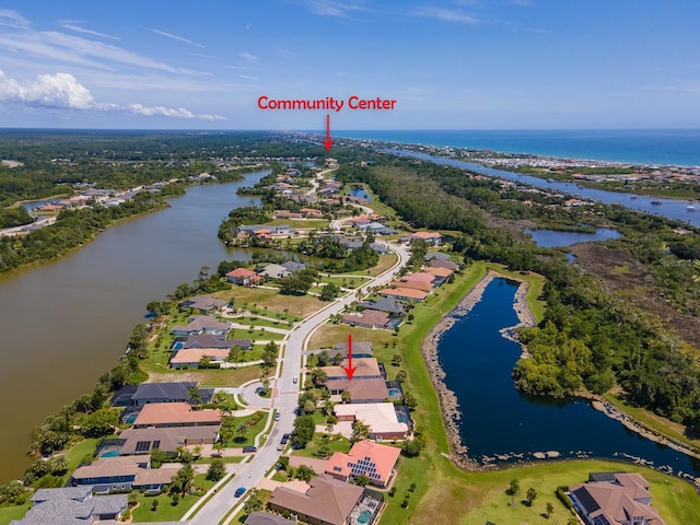 145 Heron Dr, Palm Coast, FL 32137 - aerial view of property's location with a large body of water and nearby suburban area
