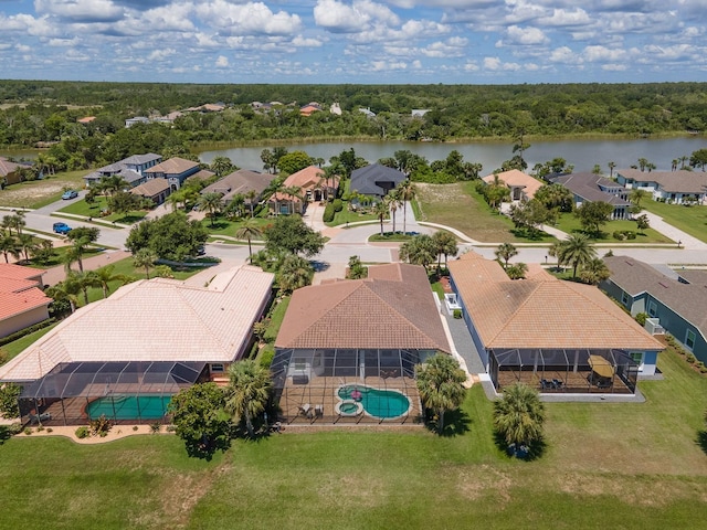145 Heron Dr, Palm Coast, FL 32137 - aerial view of residential area featuring a pool and a large body of water