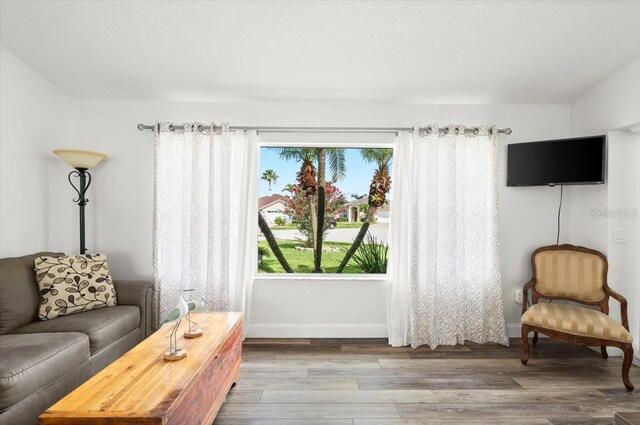 1904 Rouzbeh Ct, Port Orange, FL 32128 - living room with wood finished floors and baseboards