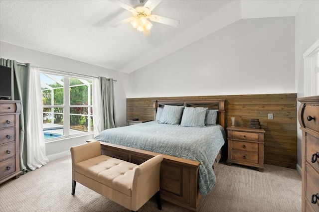 1904 Rouzbeh Ct, Port Orange, FL 32128 - bedroom featuring vaulted ceiling, light carpet, and a ceiling fan