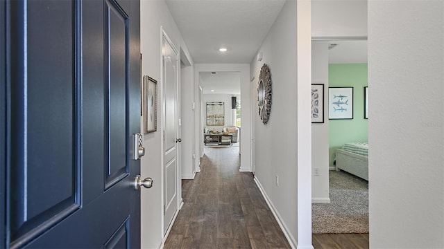 8 Mill Wheel Ct S, Palm Coast, FL 32137 - hall featuring dark wood-style flooring and recessed lighting