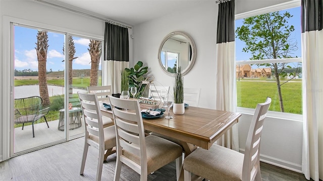 8 Mill Wheel Ct S, Palm Coast, FL 32137 - dining room with light wood-type flooring, plenty of natural light, and a water view
