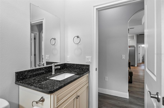9 Elder Pl, Palm Coast, FL 32164 - bathroom featuring wood finished floors and vanity