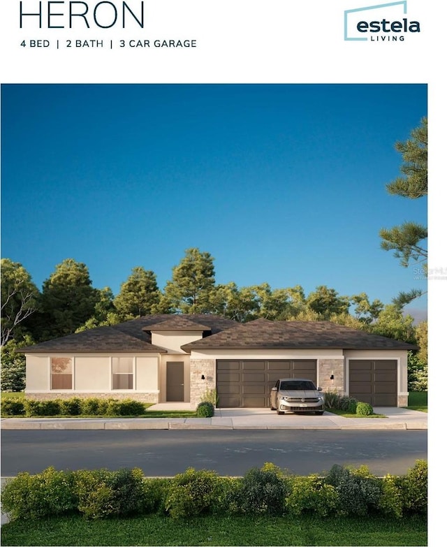 1 Smokehouse Pl, Palm Coast, FL 32164 - view of front of home featuring a garage and driveway