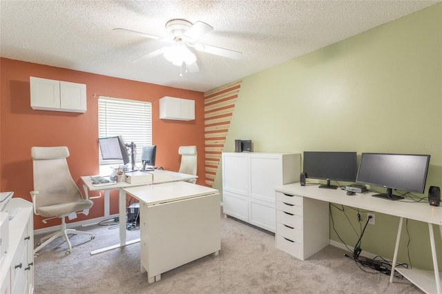 32 Karas Trl, Palm Coast, FL 32164 - office space featuring ceiling fan, light colored carpet, and a textured ceiling