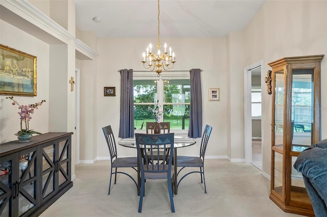 5 Wilksboro Pl, Palm Coast, FL 32164 - dining area featuring a chandelier and baseboards