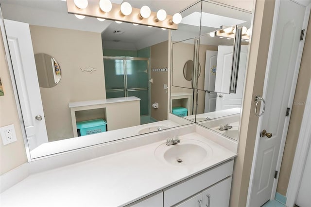 5 Wilksboro Pl, Palm Coast, FL 32164 - bathroom with vanity and a stall shower