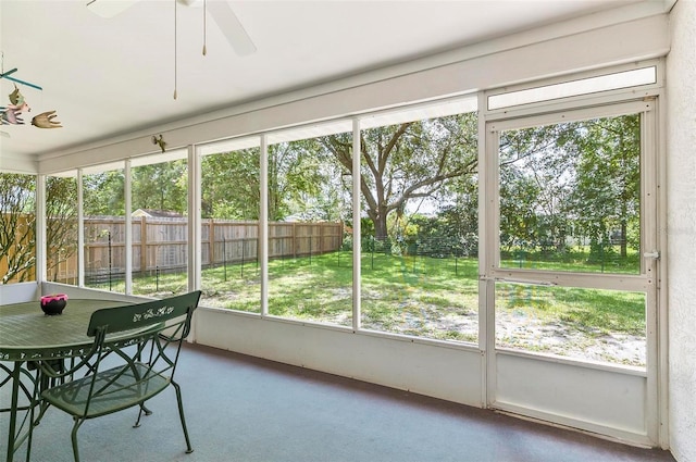 5 Wilksboro Pl, Palm Coast, FL 32164 - sunroom with a ceiling fan