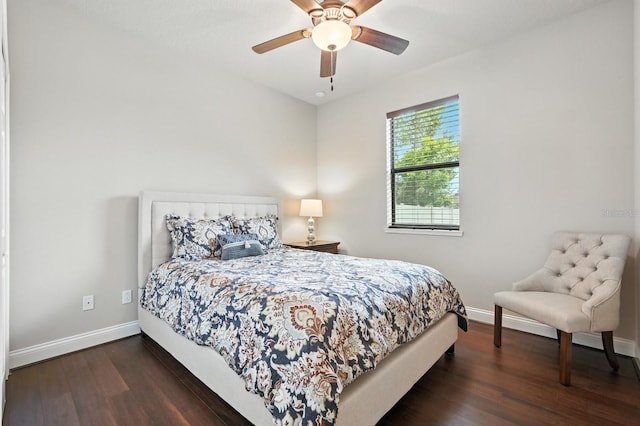 42 Felwood Ln, Palm Coast, FL 32137 - bedroom featuring dark wood-style floors and a ceiling fan