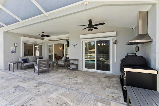 12 Comet Ct, Palm Coast, FL 32137 - view of patio featuring a ceiling fan and outdoor lounge area