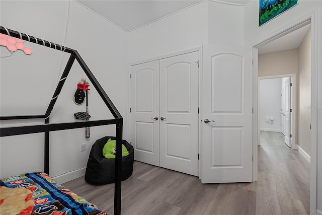 7 Pine Bush Ln, Palm Coast, FL 32164 - unfurnished bedroom with light wood-type flooring and a closet