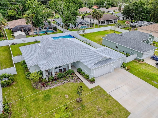 7 Pine Bush Ln, Palm Coast, FL 32164 - aerial perspective of suburban area featuring a pool area