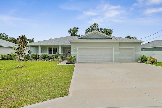 7 Pine Bush Ln, Palm Coast, FL 32164 - single story home with an attached garage, driveway, stucco siding, and a shingled roof