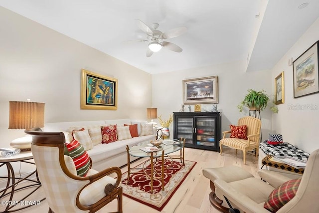 231 Riverside Dr Unit 103-1, Daytona Beach, FL 32117 - living area with light wood-style floors and a ceiling fan