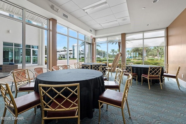 231 Riverside Dr Unit 103-1, Daytona Beach, FL 32117 - sunroom / solarium with carpet, plenty of natural light, and a paneled ceiling