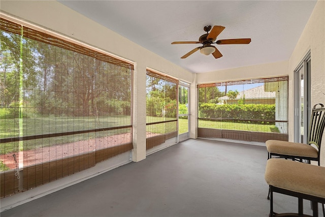 54 Pine Grove Dr, Palm Coast, FL 32164 - sunroom with a ceiling fan