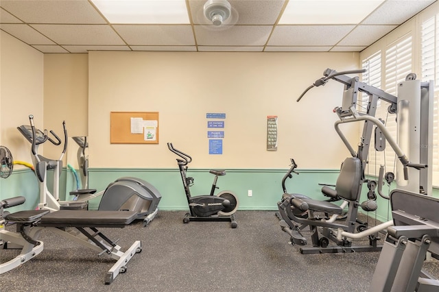3047 S Atlantic Ave Unit 706, Daytona Beach, FL 32118 - gym featuring a drop ceiling