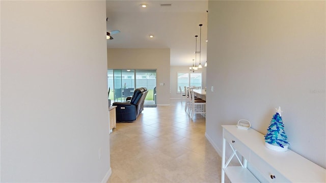 90 Randolph Dr, Palm Coast, FL 32164 - hall with recessed lighting and light tile patterned flooring