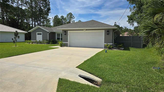 90 Randolph Dr, Palm Coast, FL 32164 - ranch-style house with stucco siding, driveway, and an attached garage