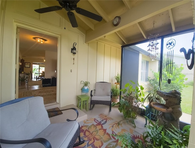 9 Collins Ln, Palm Coast, FL 32137 - sunroom / solarium with ceiling fan