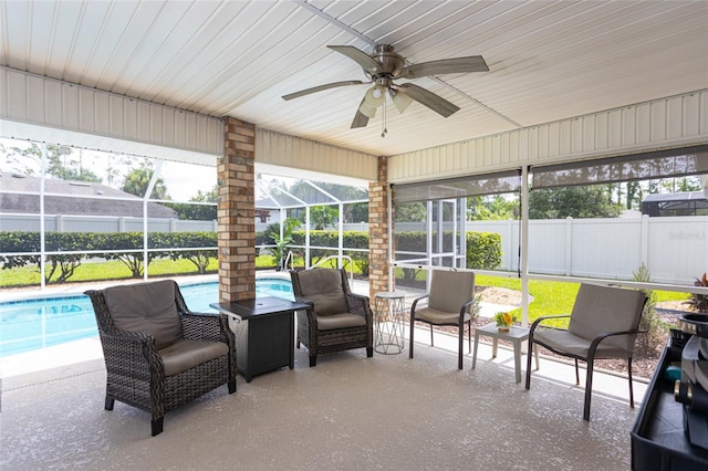 4 Essington Ln, Palm Coast, FL 32164 - sunroom with ceiling fan