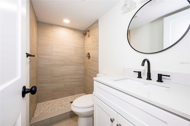 3630 S Central Ave, Flagler Beach, FL 32136 - bathroom with vanity, tiled shower, and recessed lighting