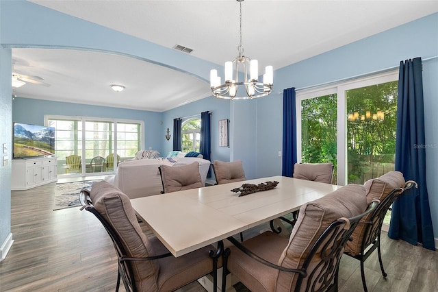 101 N 22nd St, Flagler Beach, FL 32136 - dining room with a chandelier and wood finished floors