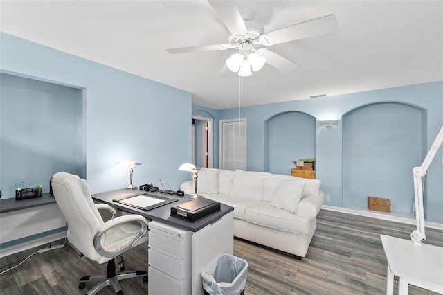101 N 22nd St, Flagler Beach, FL 32136 - office with wood finished floors and a ceiling fan