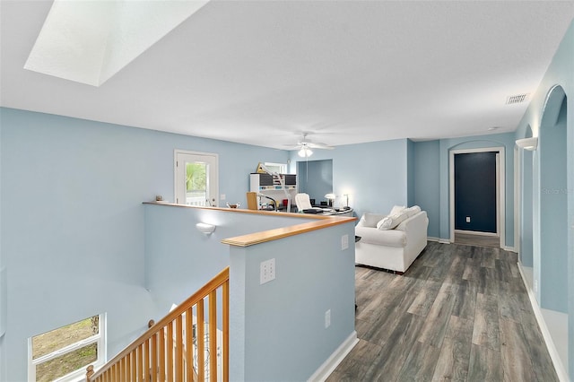 101 N 22nd St, Flagler Beach, FL 32136 - kitchen featuring dark wood-type flooring and ceiling fan