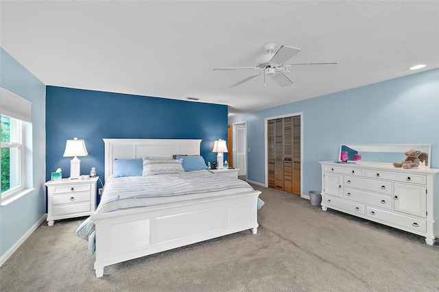 101 N 22nd St, Flagler Beach, FL 32136 - bedroom featuring light colored carpet and ceiling fan