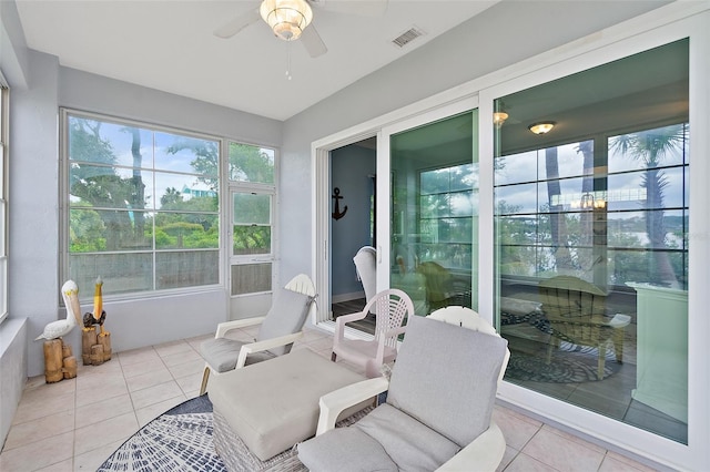 101 N 22nd St, Flagler Beach, FL 32136 - sunroom / solarium with tile patterned flooring and a ceiling fan