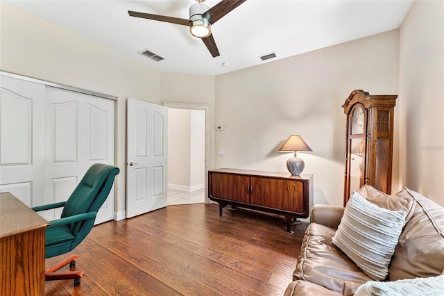 68 Egret Trl, Palm Coast, FL 32164 - office space featuring ceiling fan and wood finished floors