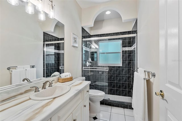 68 Egret Trl, Palm Coast, FL 32164 - full bath with vanity, a stall shower, and tile patterned flooring