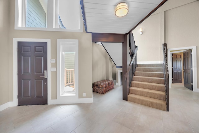 9353 Old A1A, Saint Augustine, FL 32080 - foyer entrance with stairway and tile patterned flooring