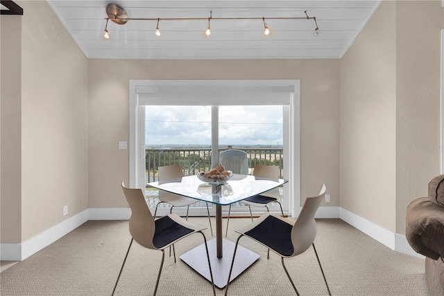9353 Old A1A, Saint Augustine, FL 32080 - dining area with light carpet and track lighting
