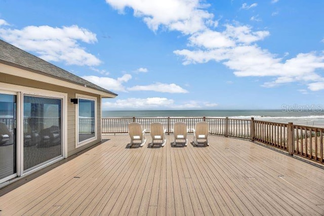 9353 Old A1A, Saint Augustine, FL 32080 - wooden terrace featuring view of water and beach