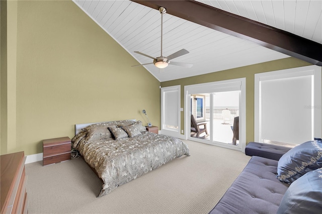 9353 Old A1A, Saint Augustine, FL 32080 - bedroom with carpet floors, access to outside, and a ceiling fan