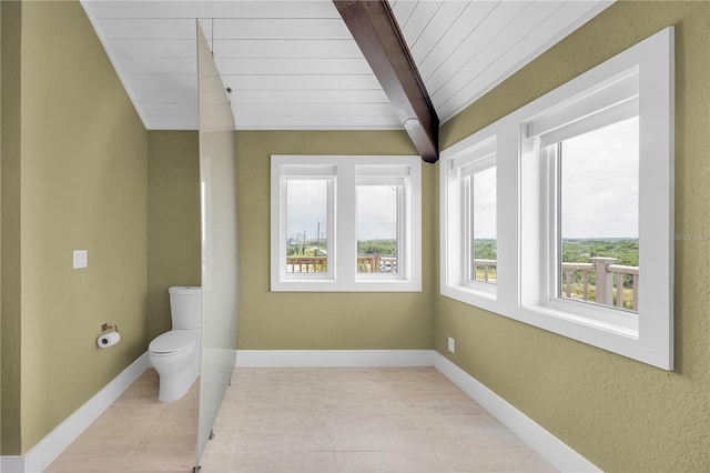 9353 Old A1A, Saint Augustine, FL 32080 - bathroom featuring toilet and wooden ceiling
