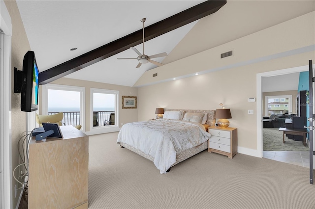 9353 Old A1A, Saint Augustine, FL 32080 - bedroom featuring light colored carpet and a ceiling fan