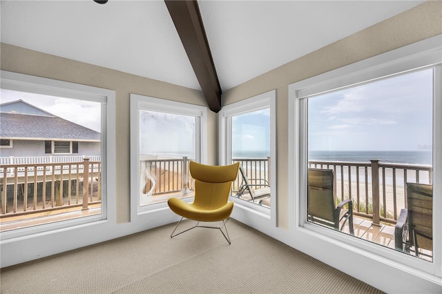 9353 Old A1A, Saint Augustine, FL 32080 - sunroom featuring carpet flooring and a water view