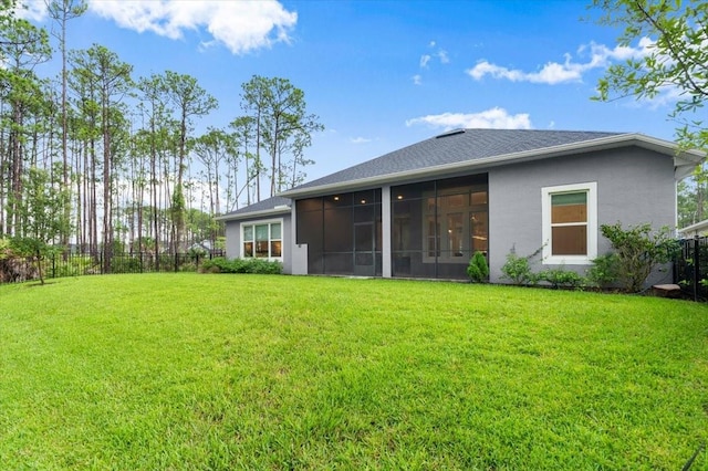 476 Stirling Bridge Dr, Ormond Beach, FL 32174 - rear view of property featuring a sunroom and stucco siding