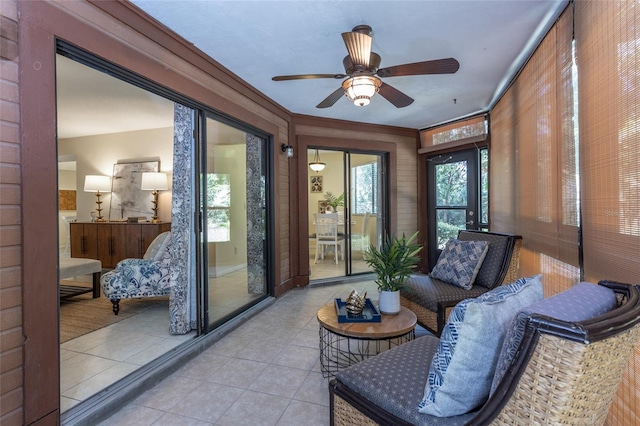 11 Surrey Ct Unit 11, Palm Coast, FL 32137 - sunroom with a ceiling fan