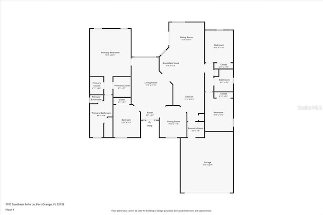 1707 Southern Belle Ln, Port Orange, FL 32128 - view of room layout