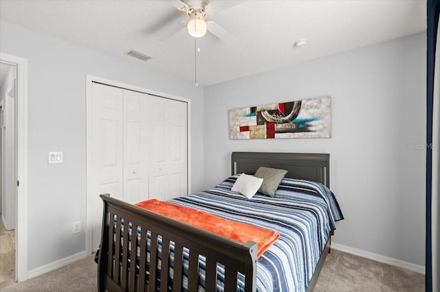 25 Round Mill Ln, Palm Coast, FL 32164 - bedroom featuring carpet flooring, a closet, and ceiling fan