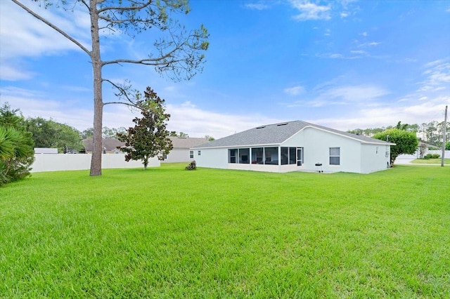25 Round Mill Ln, Palm Coast, FL 32164 - back of house featuring stucco siding and a sunroom