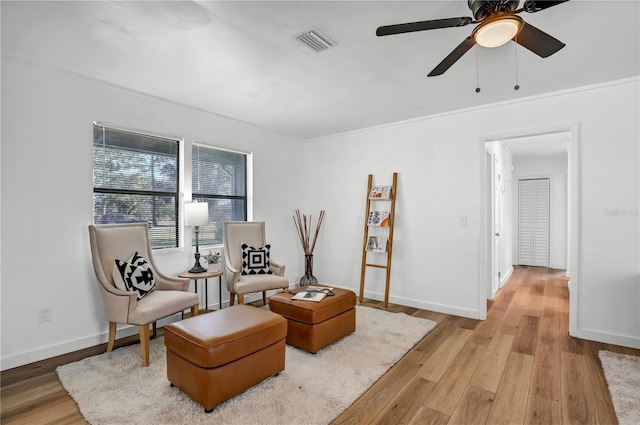 54221 Cravey Rd, Callahan, FL 32011 - living area featuring light wood-type flooring and a ceiling fan